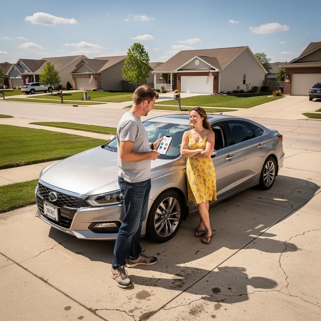 Счастливый водитель с документами о страховке