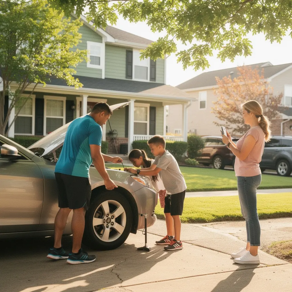 Иконка прозрачных условий страхования с изображением документов и шлема.